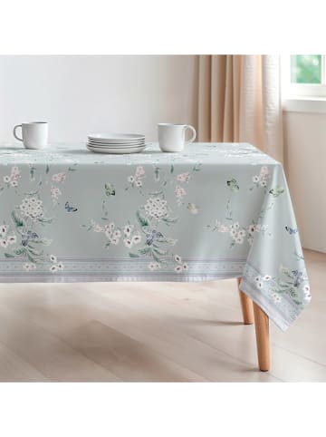 Mint Rugs Obrus "Floral And Tropical Galan" w kolorze biało-miętowym