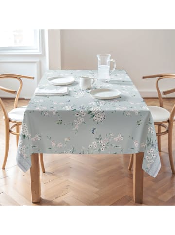 Mint Rugs Tafellaken "Floral And Tropical Galan" turquoise/wit