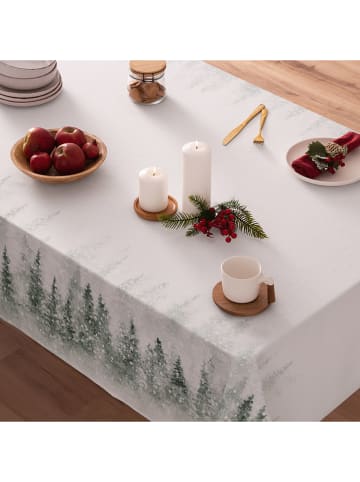 Mint Rugs Tafellaken "Christmas Aslan" wit/groen