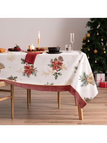 Tafellaken "Christmas Carols" wit/rood/groen