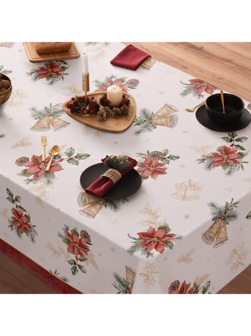 mint Deco Tafellaken "Christmas Carols" wit/rood/groen