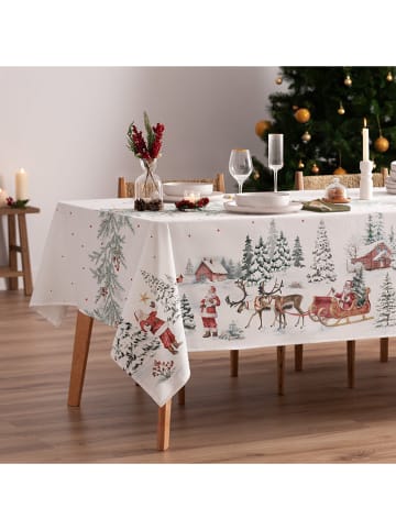 Mint Rugs Tafellaken "Christmas Klaus" wit/groen