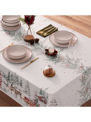 Mint Rugs Tafellaken "Christmas Klaus" wit/groen