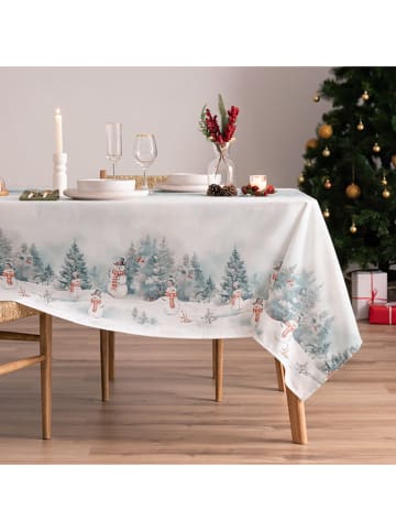 Tafellaken "Christmas Kristoff" wit/blauw