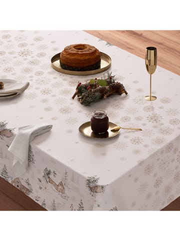 Mint Rugs Tafellaken "Christmas Ralphie" wit/groen/lichtbruin