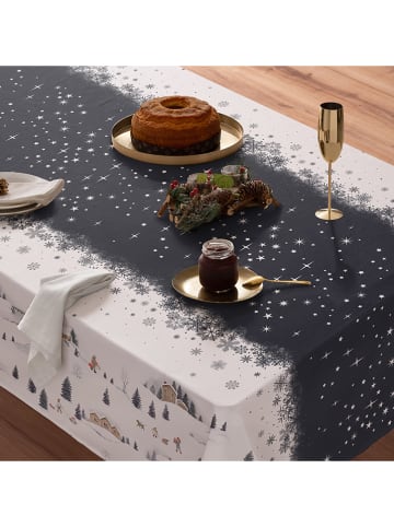 Tafellaken "Christmas Whoville" wit/donkerblauw