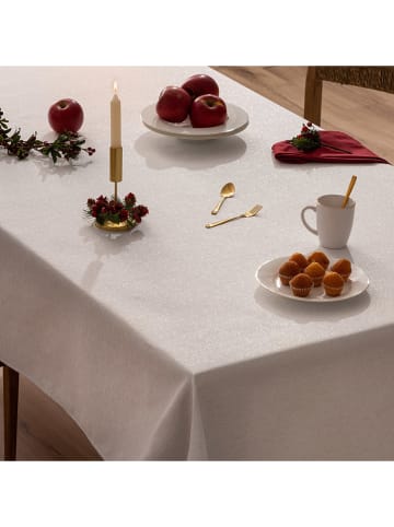 Mint Rugs Obrus "Christmas Blanche" w kolorze srebrno-kremowym