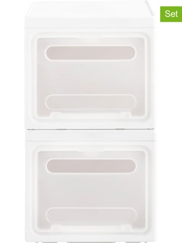 heine home 2-delige set: opbergboxen wit - (B)30 x (H)25 x (D)40 cm