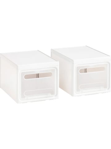 heine home 2-delige set: opbergboxen wit - (B)30 x (H)25 x (D)40 cm