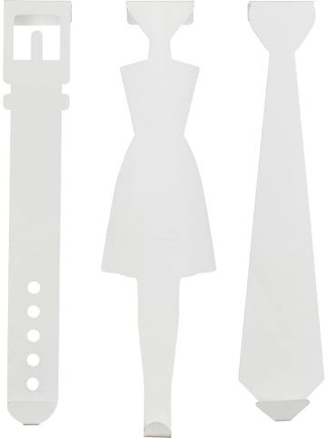 heine home 3er-Set: Türhaken in Weiß - (B)7 x (H)40 x (T)5 cm