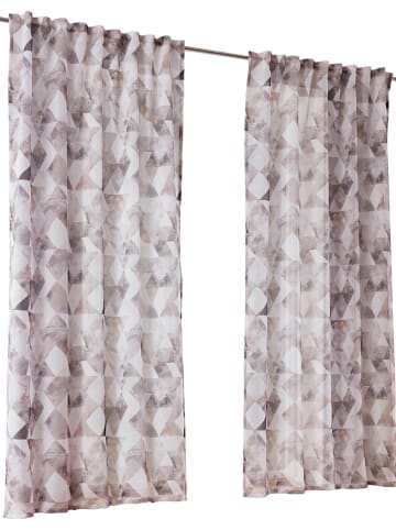 heine home Decogordijn wit/beige/bruin
