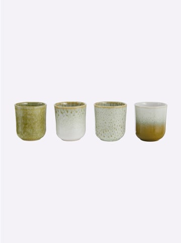 heine home Kubki (4 szt.) w kolorze kremowo-oliwkowym do espresso - wys. 6 x Ø 5 cm
