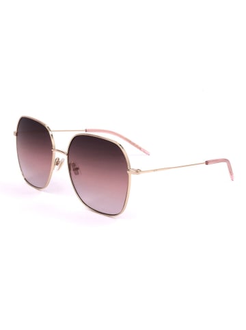 Hugo Boss Damskie okulary przeciwsłoneczne w kolorze złoto-brązowym