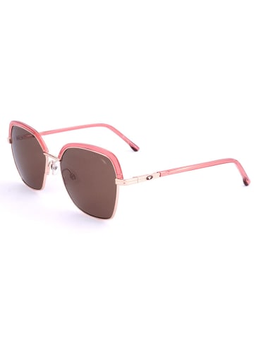 Tom Tailor Damskie okulary przeciwsłoneczne w kolorze złoto-jasnoróżowo-brązowym