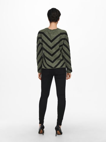 ONLY Sweter w kolorze oliwkowo-czarnym
