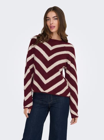 ONLY Sweter w kolorze bordowo-jasnoróżowym