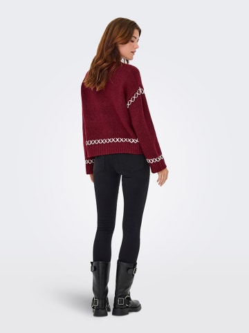 ONLY Sweter w kolorze bordowym