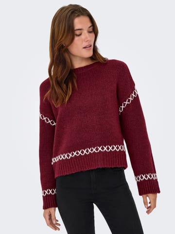 ONLY Sweter w kolorze bordowym