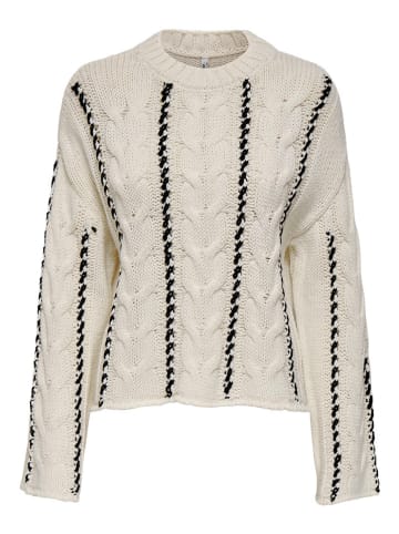 ONLY Sweter w kolorze kremowo-czarnym