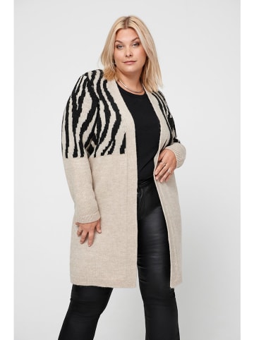 ONLY Carmakoma Cardigan in Beige/ Schwarz