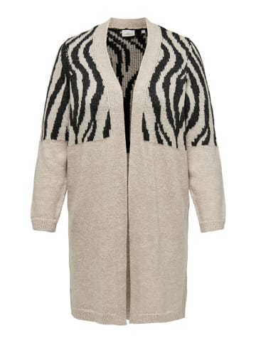 ONLY Carmakoma Cardigan in Beige/ Schwarz