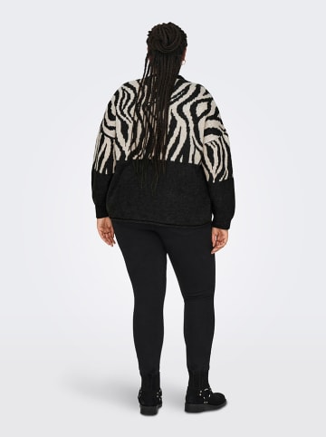 ONLY Carmakoma Sweter w kolorze czarno-kremowym