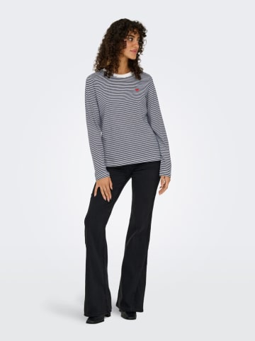 JDY Longsleeve in Weiß/ Dunkelblau