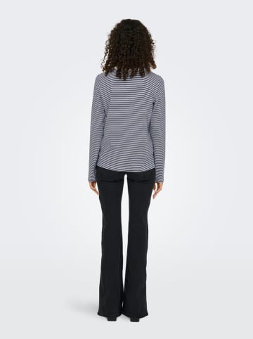 JDY Longsleeve in Weiß/ Dunkelblau