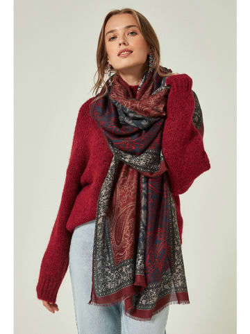 Lucky Bees Schal in Rot/ Dunkelblau - (L)180 x (B)90 cm