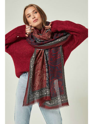 Lucky Bees Sjaal rood/donkerblauw - (L)180 x (B)90 cm