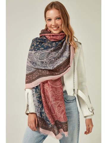 Lucky Bees Schal in Rosa/ Dunkelblau - (L)180 x (B)90 cm