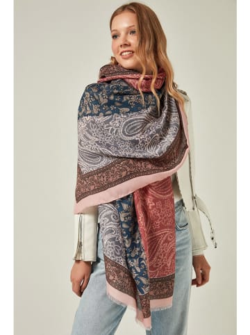 Lucky Bees Sjaal lichtroze/donkerblauw - (L)180 x (B)90 cm