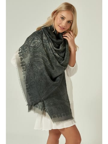 Lucky Bees Schal in Anthrazit/ Beige - (L)180 x (B)90 cm