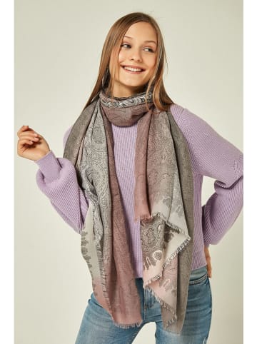 Lucky Bees Schal in Beige/ Hellrosa - (L)180 x (B)90 cm