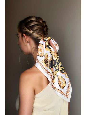 Lucky Bees Chusta w kolorze biało-złotym - 50 x 50 cm