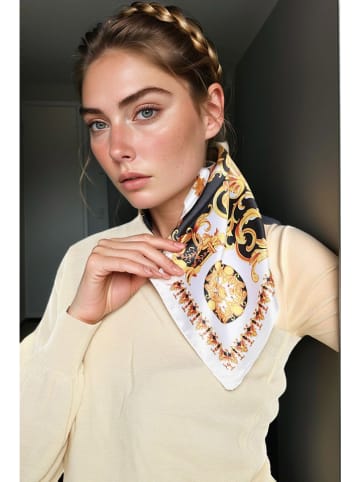 Lucky Bees Chusta w kolorze biało-złotym - 50 x 50 cm