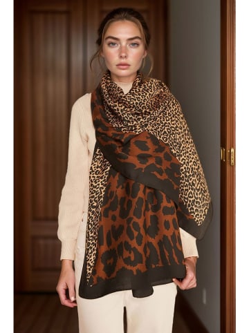 Lucky Bees Schal in Braun/ Hellbraun - (L)180 x (B)90 cm