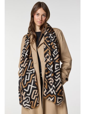 Lucky Bees Schal in Beige/ Hellbraun/ Schwarz - (L)180 x (B)75 cm
