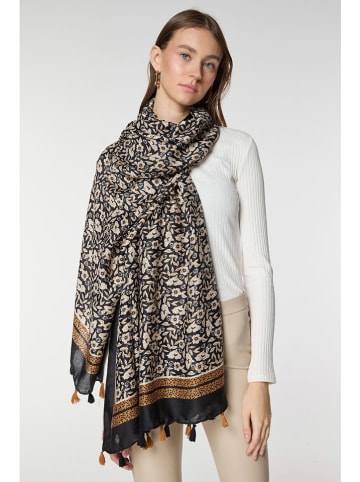 Lucky Bees Schal in Beige/ Schwarz - (L)180 x (B)80 cm