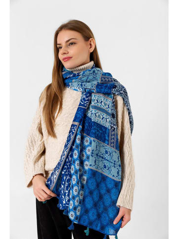 Lucky Bees Sjaal blauw - (L)180 x (B)85 cm