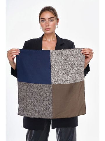 Lucky Bees Chusta w kolorze brązowo-granatowo-kremowym - 53 x 53 cm