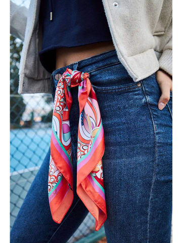 Lucky Bees Chusta w kolorze pomarańczowo-różowym - 55 x 55 cm