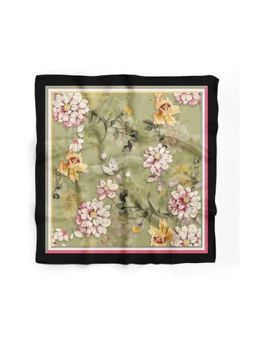 Lucky Bees Tuch in Grün/ Hellrosa - (L)55 x (B)55 cm