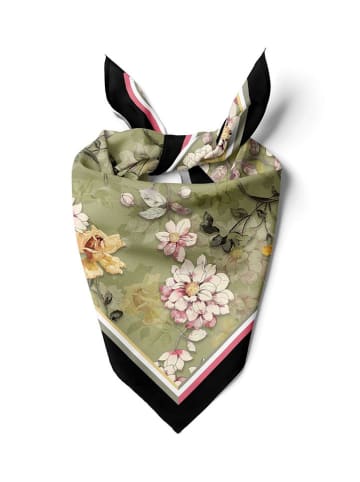 Lucky Bees Tuch in Grün/ Hellrosa - (L)55 x (B)55 cm