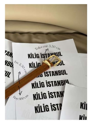 Lucky Bees Pasek w kolorze jasnobrązowym - dł. 100 cm