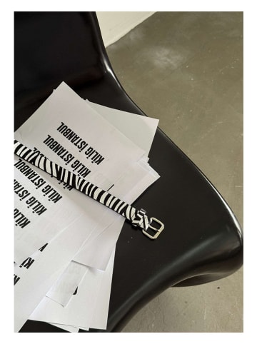 Lucky Bees Gürtel in Schwarz/ Weiß - (L)100 cm