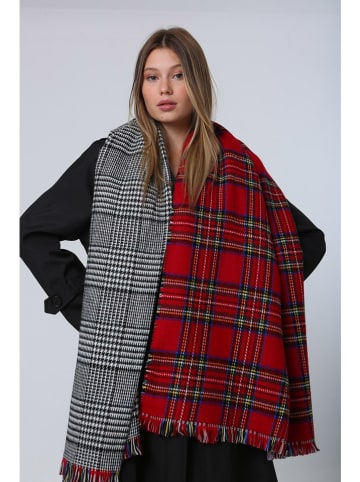 Lucky Bees Schal in Schwarz/ Rot - (L)185 x (B)70 cm
