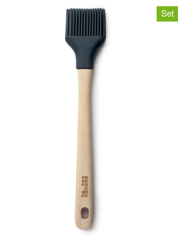 Ibili Pędzle silikonowe (2 szt.) w kolorze beżowo-szarym - dł. 30 cm