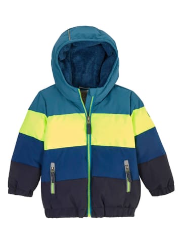 Killtec Doorgestikte jas "Fiow" blauw/geel/donkerblauw