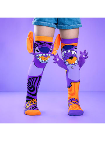 Heinrich Bauer Socken "Stitchzilla" in Lila/ Orange